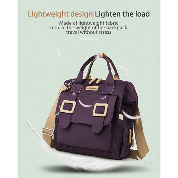 Blue Multifunctional Insulated Lunch Bag for Women