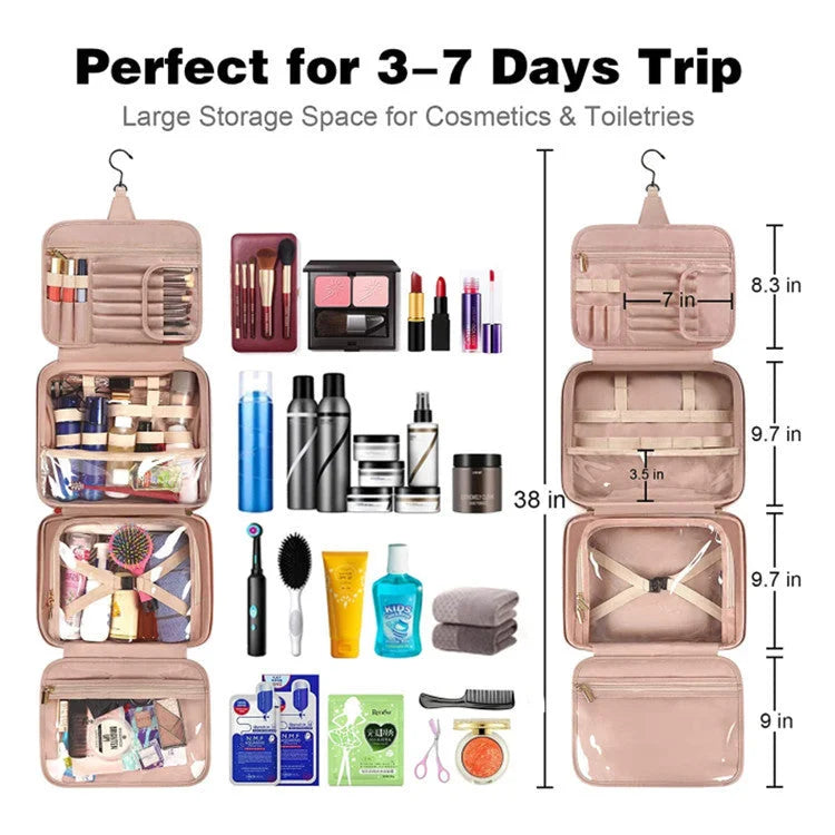 Blue Multifunctional Travel Toiletry Organizer with Hanger