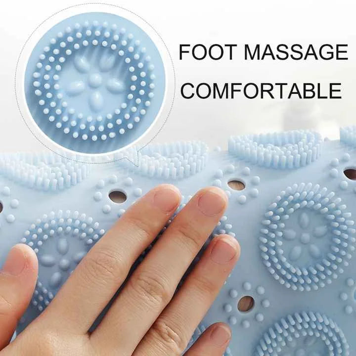 Blue Non-Slip Round Shower Foot Scrubber Mat - Soft