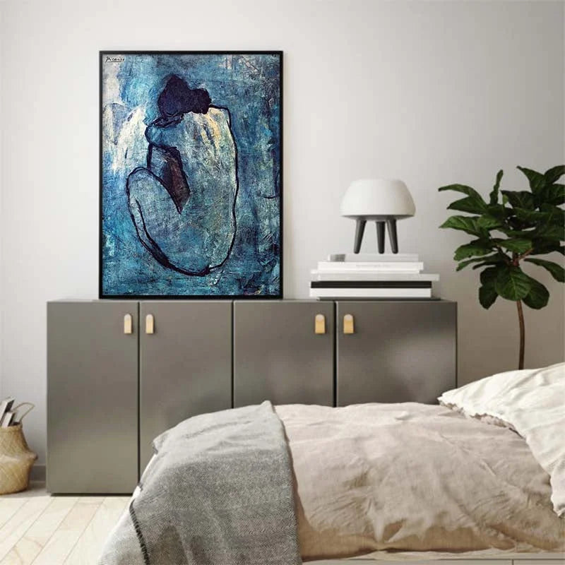 Blue Nude by Pablo Picasso Wall Art - Black Frame Canvas