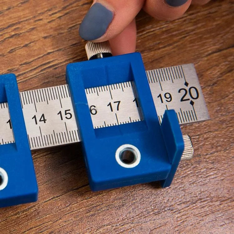 Blue Plastic Cabinet Door Punch Locator for Woodworking