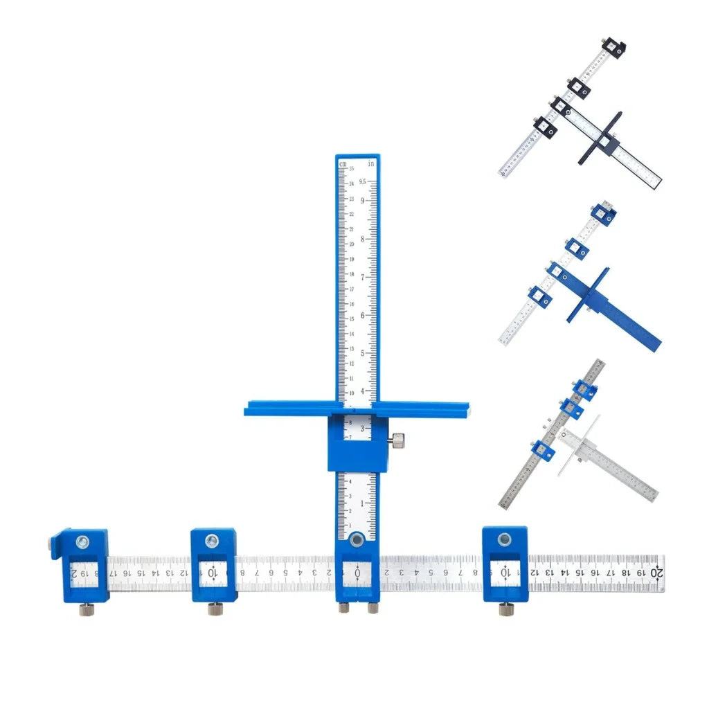 Blue Plastic Cabinet Door Punch Locator for Woodworking