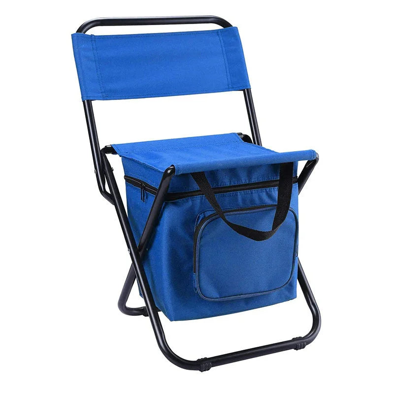 Blue Portable 3-in-1 Folding Camping Chair with Storage Bag