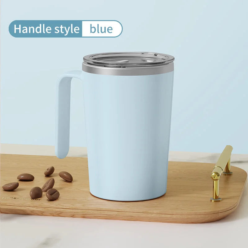 Blue Portable Automatic Mixing Coffee Cup Stainless Steel