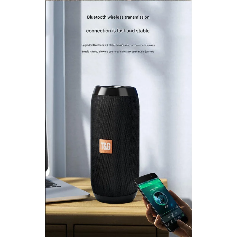 Blue Portable Bluetooth Speaker - HiFi 360 Degree Audio