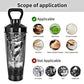 Blue Portable Electric Shaker Bottle with LED Light 550ml
