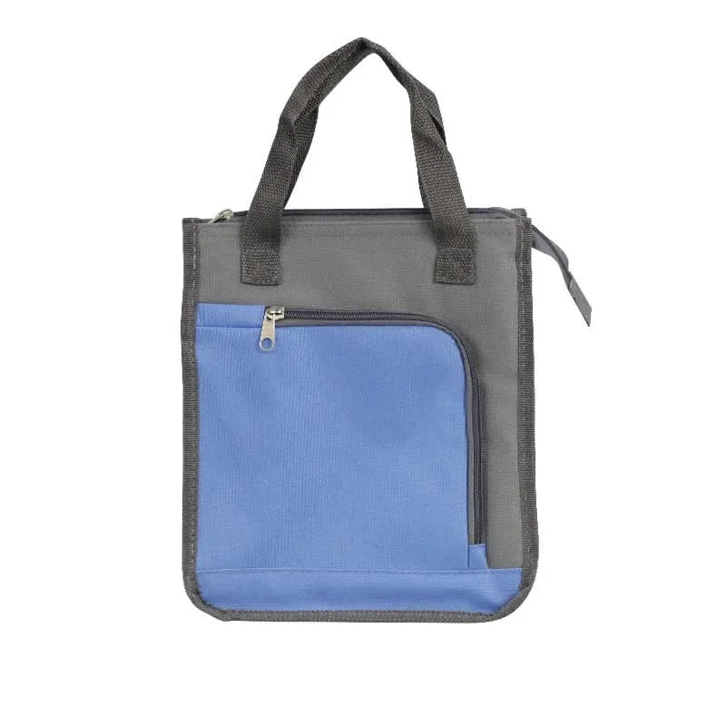 Blue Portable Insulated Lunch Bag for Office Picnic