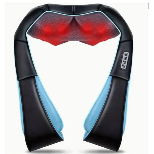 Blue Portable Kneading Neck and Shoulder Massager with Heat