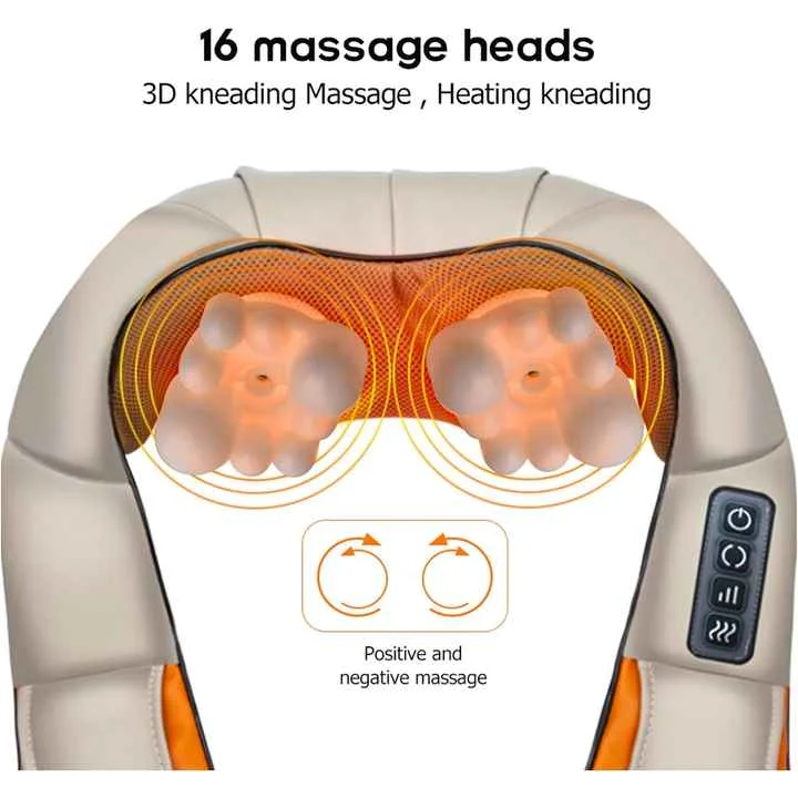 Blue Portable Kneading Neck and Shoulder Massager with Heat