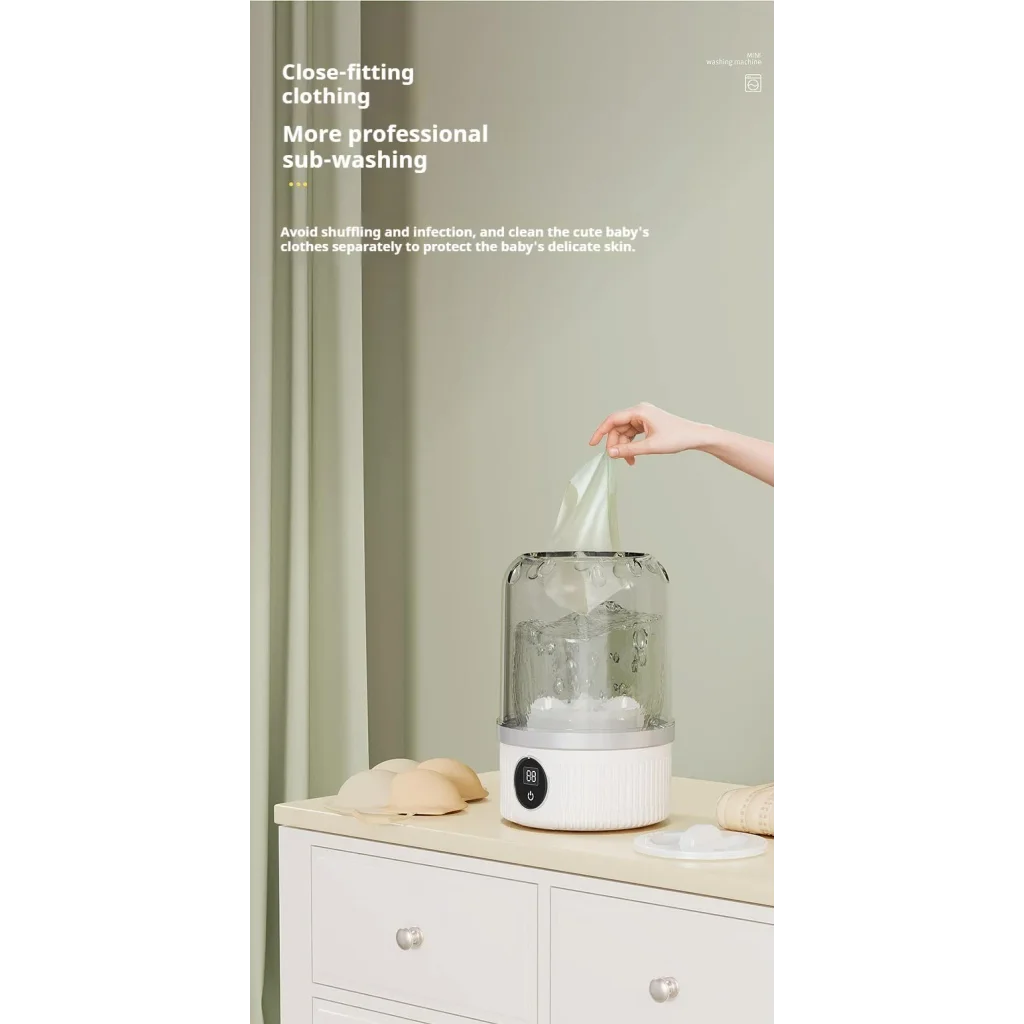 Blue Portable Mini Washing Machine - Rechargeable USB-C