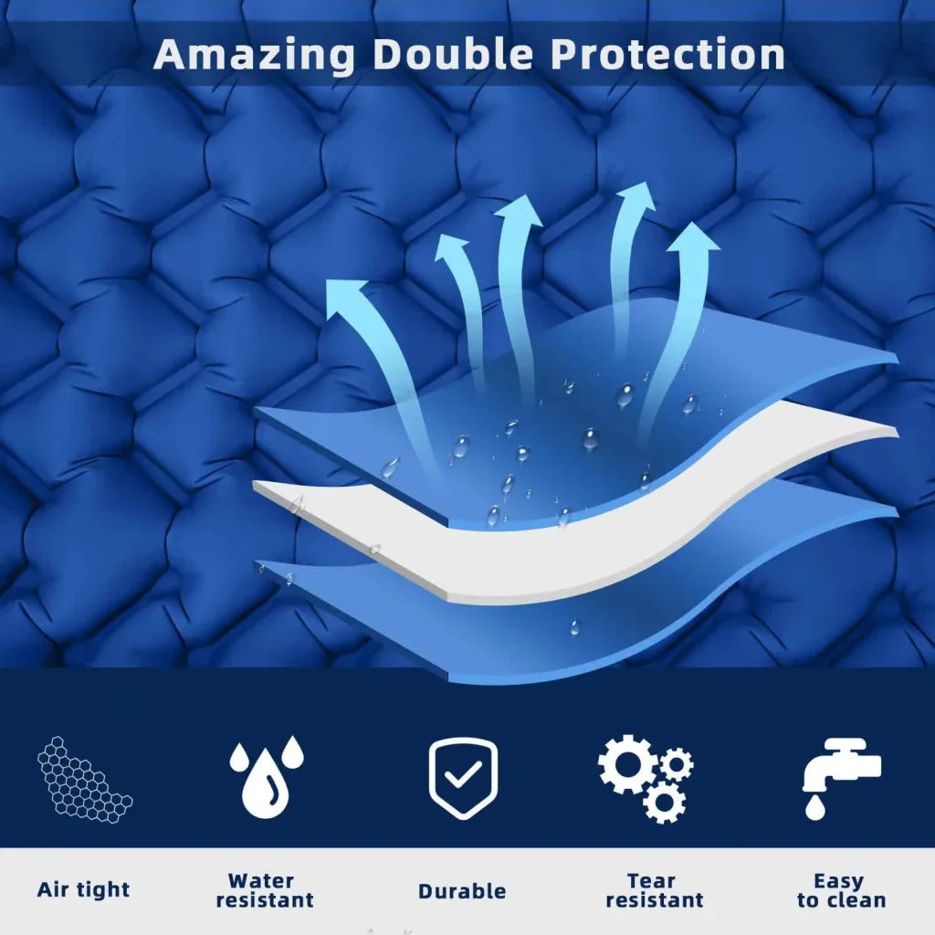 Blue Portable Outdoor Inflatable Mat - Foot-Operated