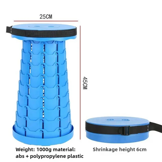 Blue Portable Outdoor Telescopic Folding Stool with 100