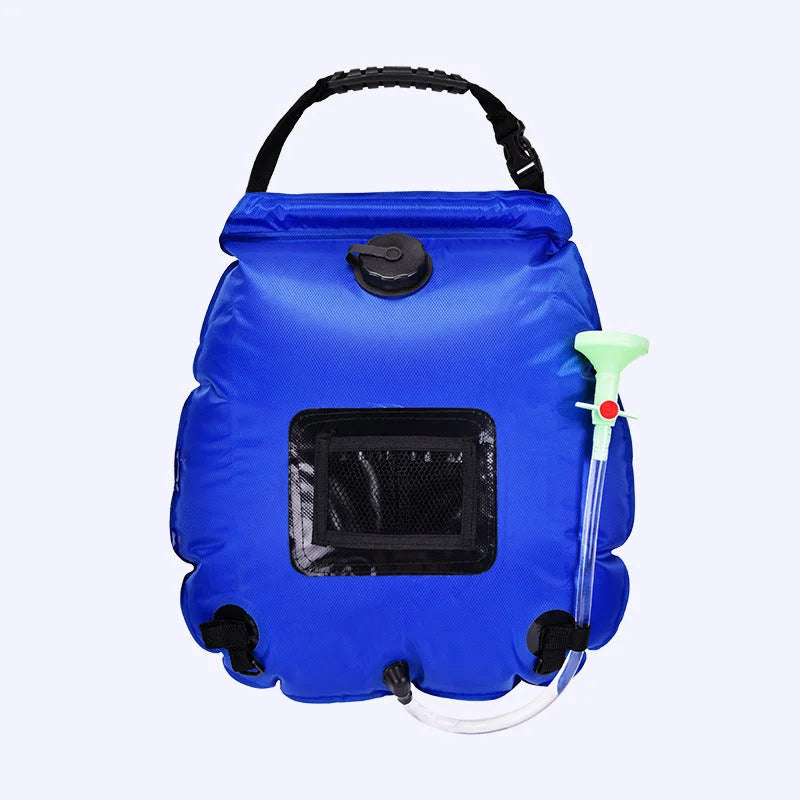 Blue Portable Solar Camping Shower Bag Foldable 20L Outdoor