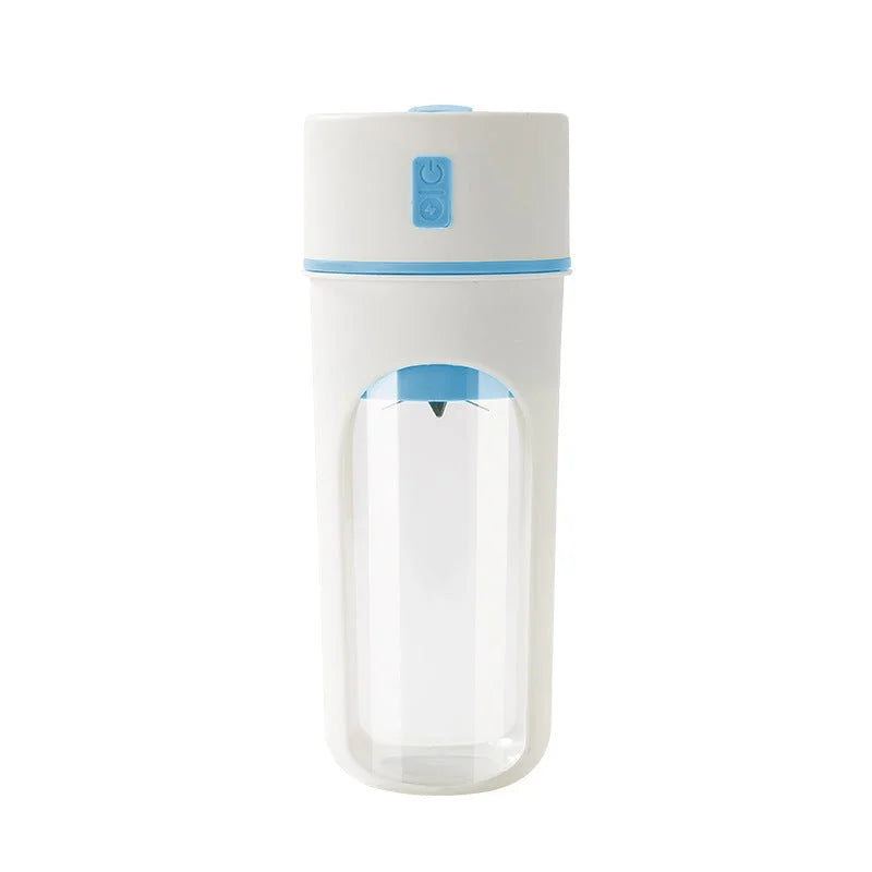 Blue Portable USB Rechargeable Juicer Bottle - 2-in-1