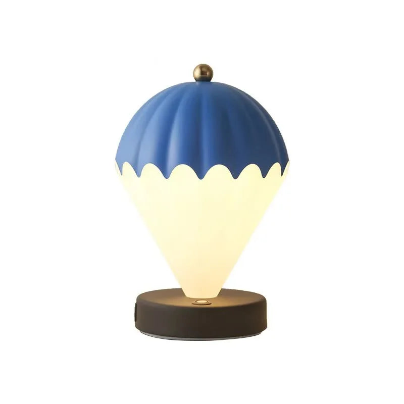 Blue Rechargeable Hot Air Balloon LED Touch Lamp - 3-Color