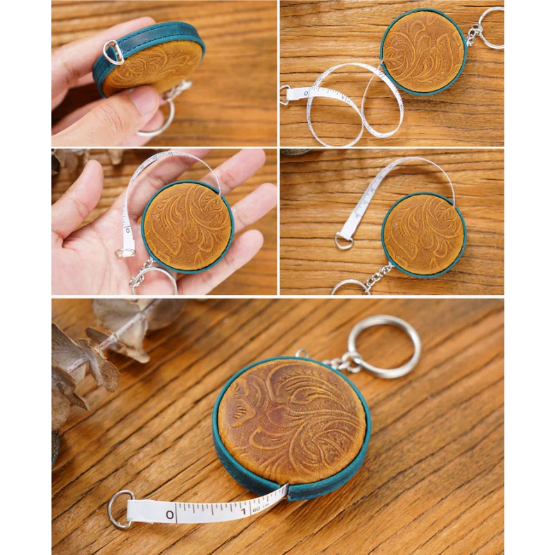 Blue Side Band Mini Leather Tape Measure - 1.5m/60in