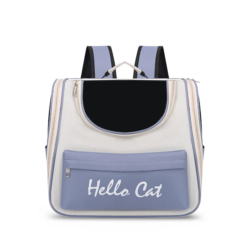 Blue Transparent Pet Carrier Backpack for Cats and Small