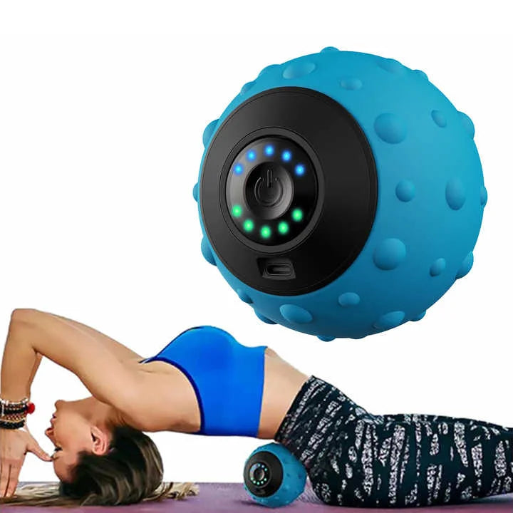 Blue Vibrating Massage Ball - Deep Tissue Muscle Relaxation