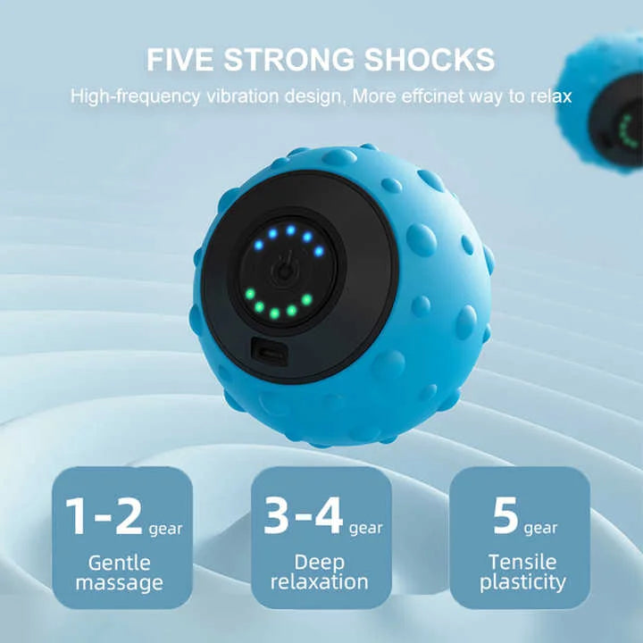 Blue Vibrating Massage Ball - Deep Tissue Muscle Relaxation