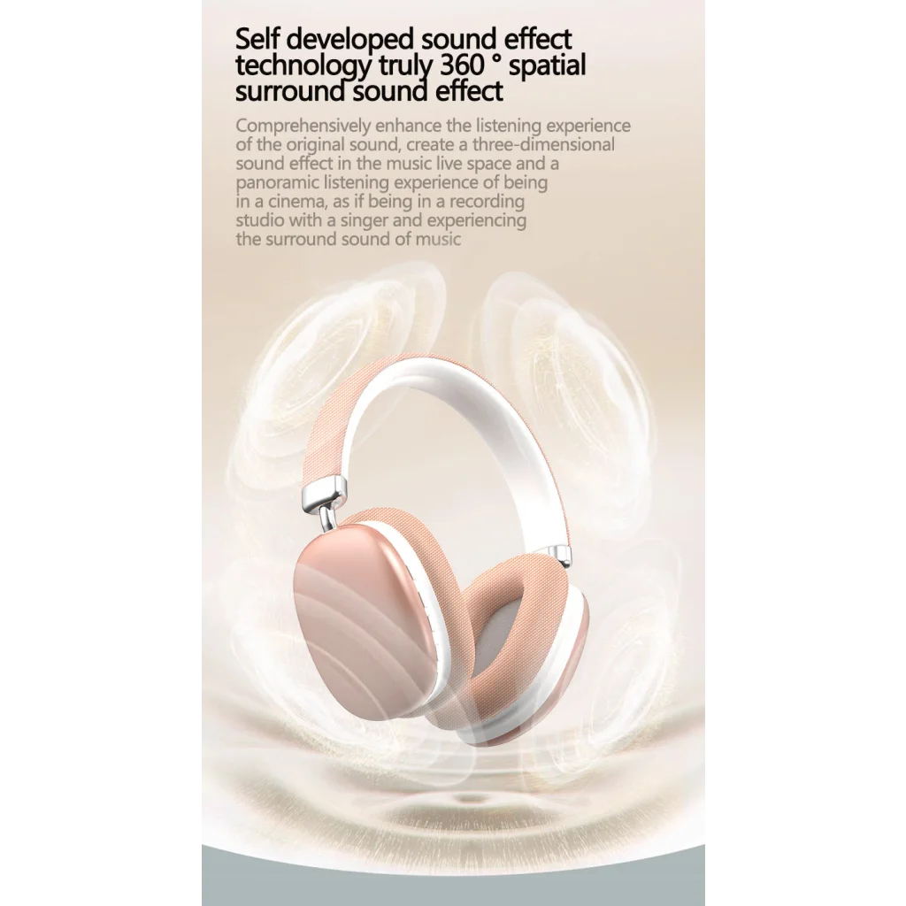 Blue Wireless Bluetooth Headphones - Over-Ear Deep Bass