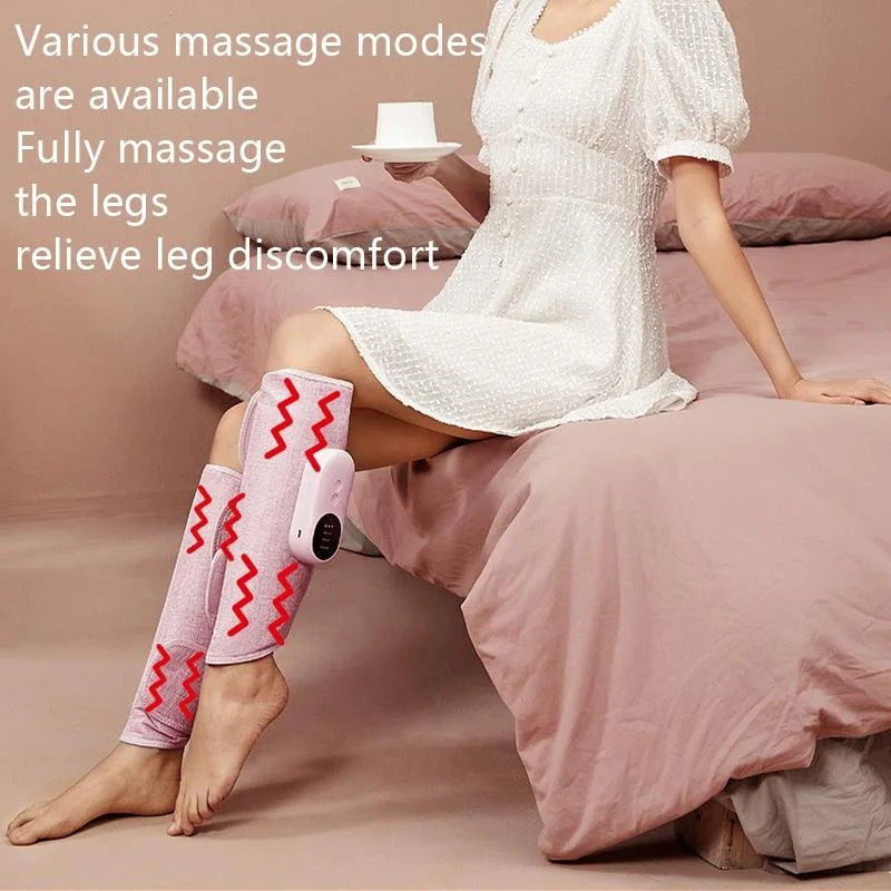 Blue Wireless Leg Massager Hot Compress + Air Pressure