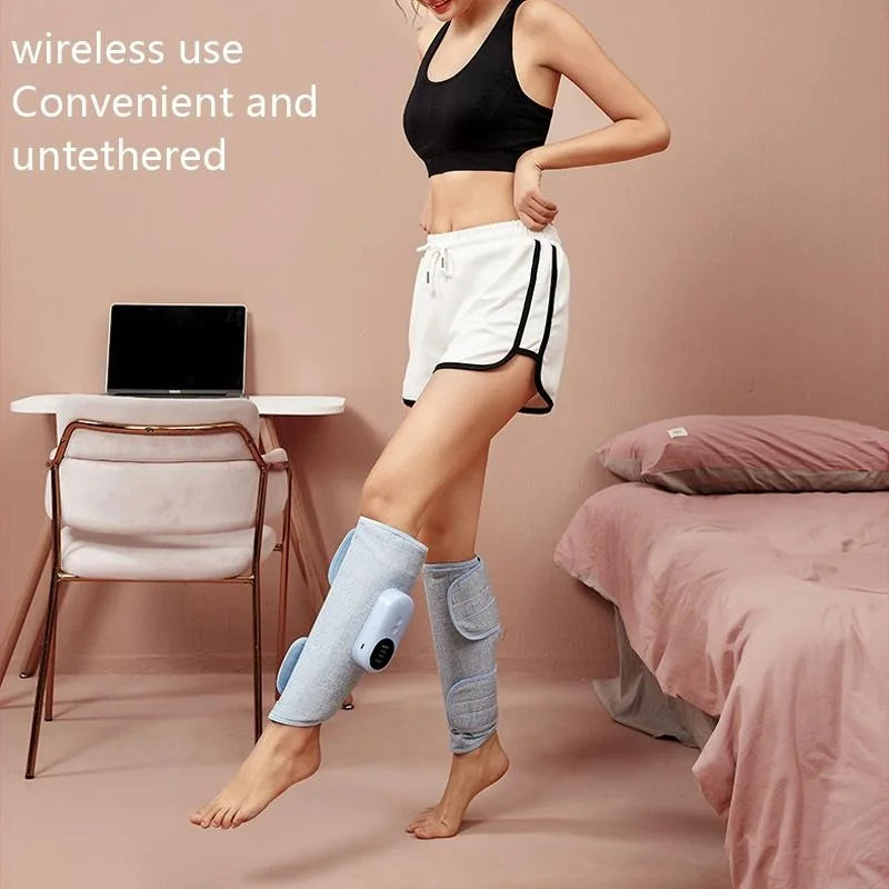 Blue Wireless Leg Massager Hot Compress + Air Pressure