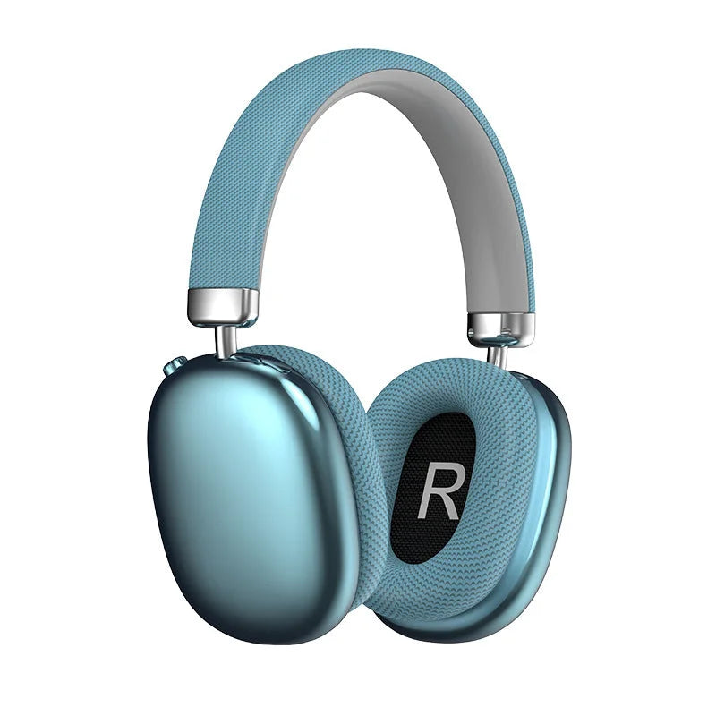 Blue Wireless Over-Ear Headphones - Bluetooth 5.3 Knob