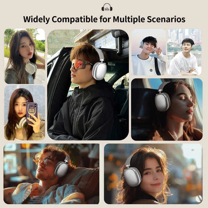 Blue Wireless Over-Ear Headphones - Bluetooth 5.3 Knob