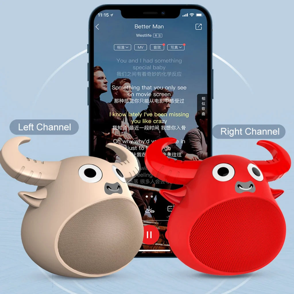 Bluetooth Animal Face Speaker Wireless Portable Stereo