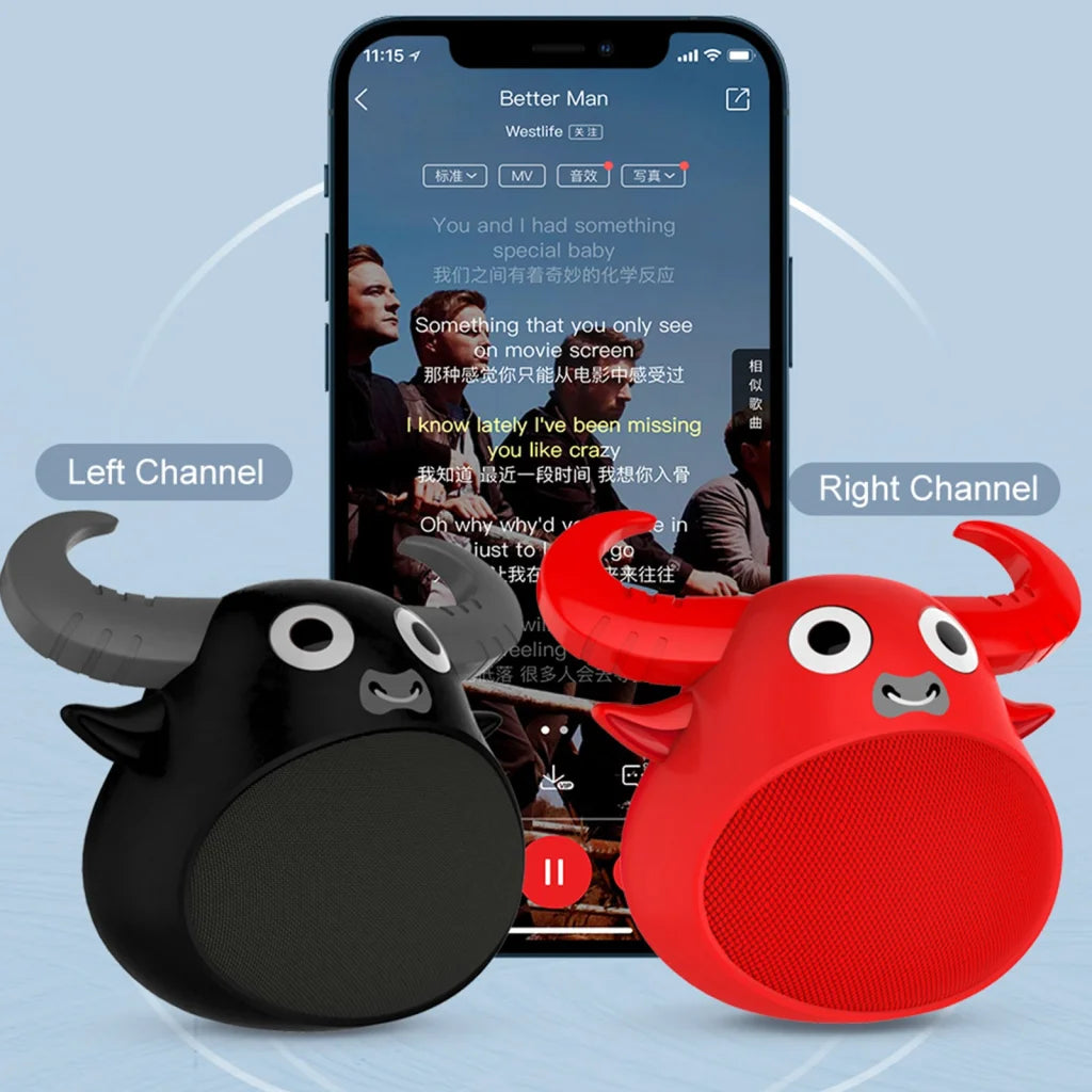 Bluetooth Animal Face Speaker Wireless Portable Stereo