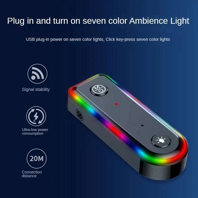 Bluetooth Audio Receiver With Rgb Light And Car Launcher-1915198237292236804
