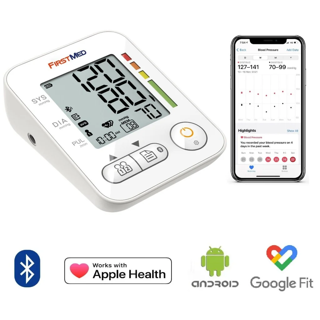 Bluetooth Blood Pressure Monitor Large Cuff 22-42cm Digital
