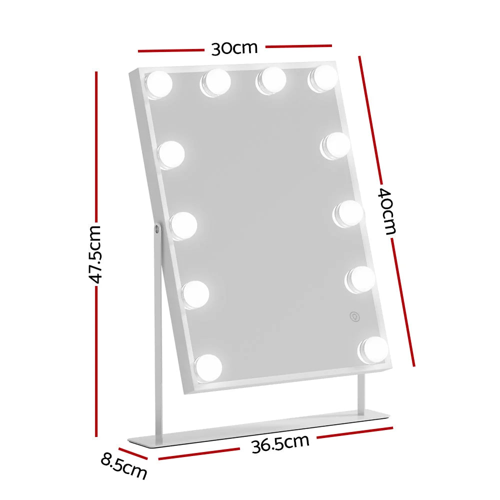Bluetooth LED Makeup Mirror Lighted Vanity Hollywood 30x40CM