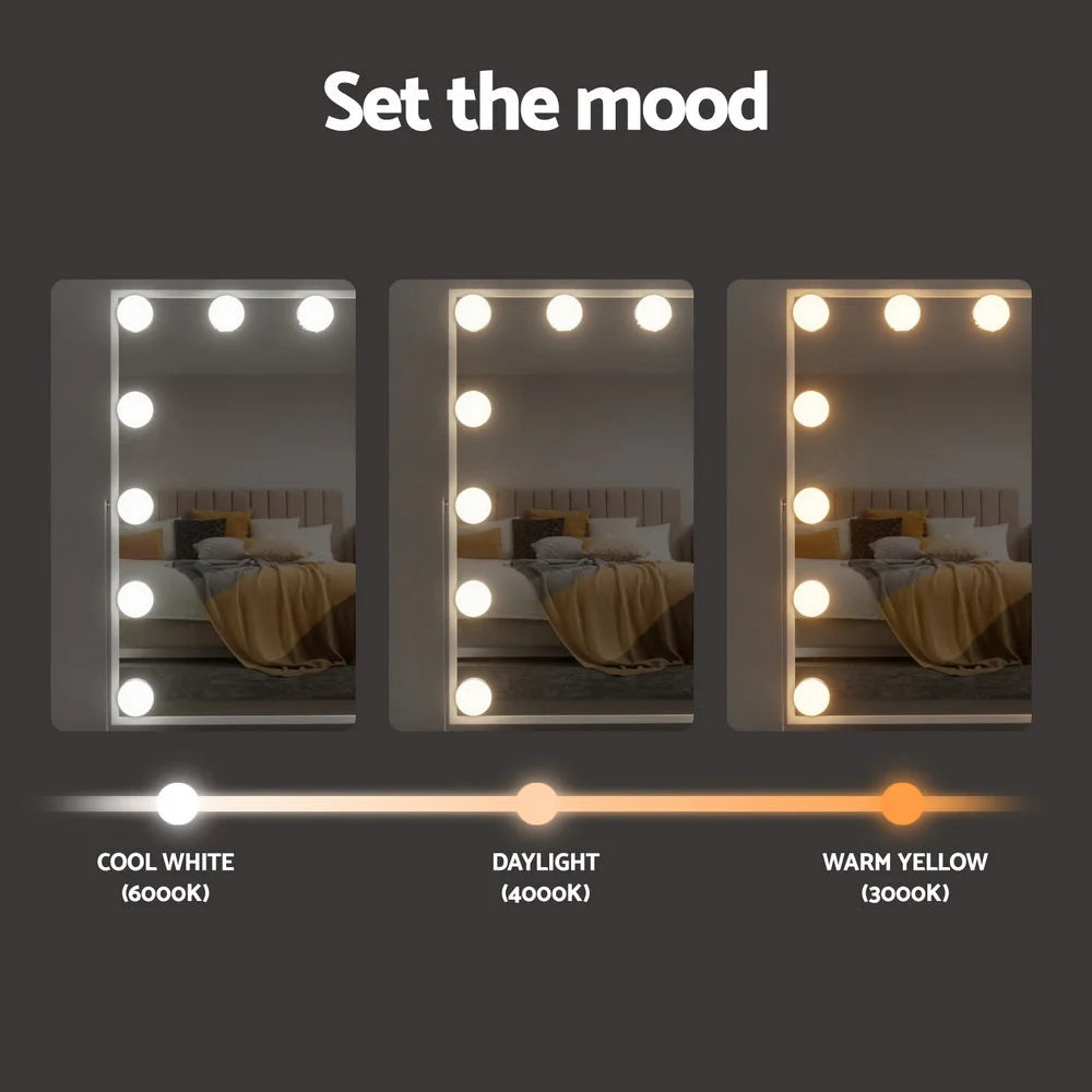 Bluetooth LED Makeup Mirror Lighted Vanity Hollywood 30x40CM
