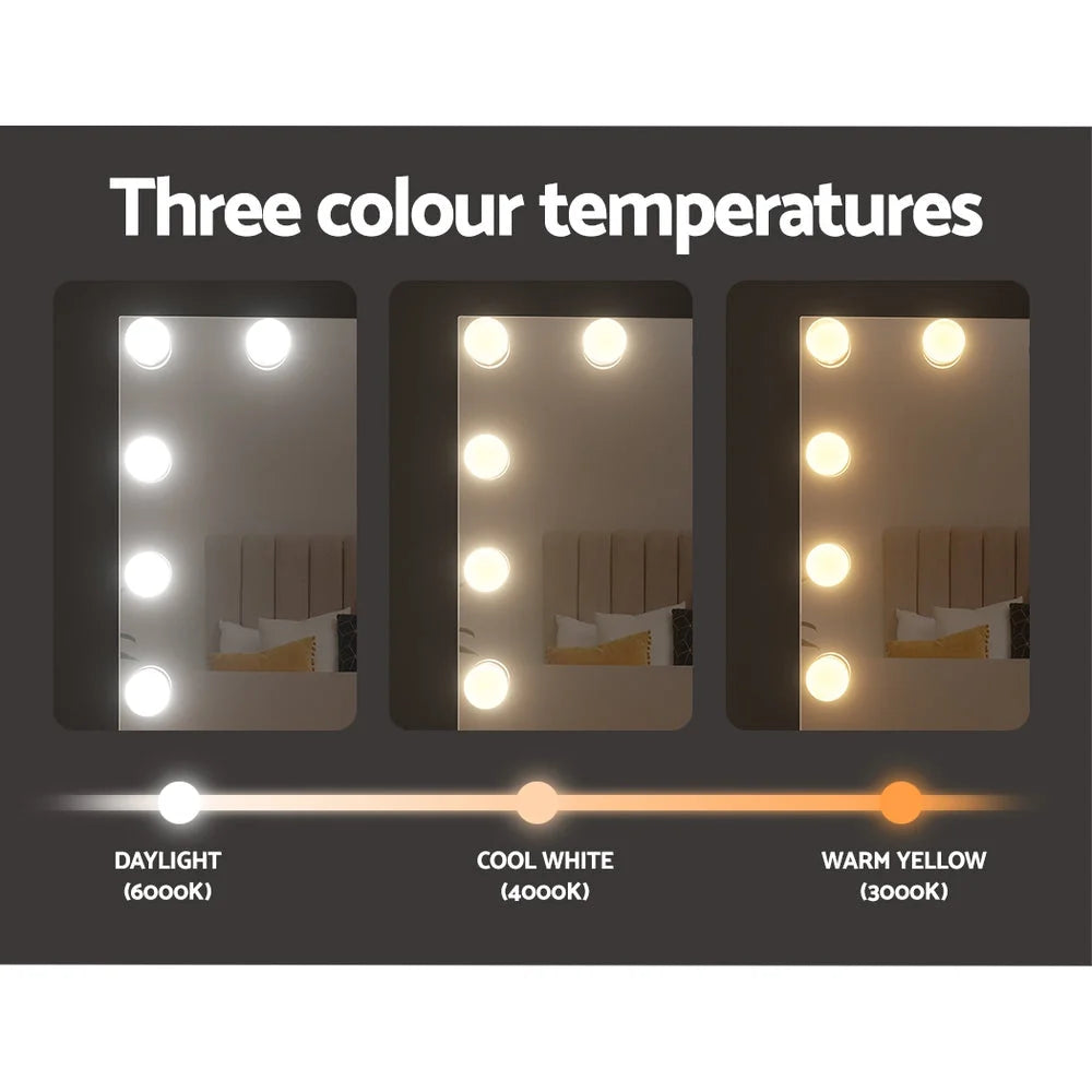 Bluetooth makeup mirror with clear colour, fittings and storage pieces