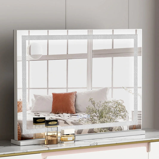 Bluetooth Makeup Mirror 80x58CM Crystal Hollywood with LED