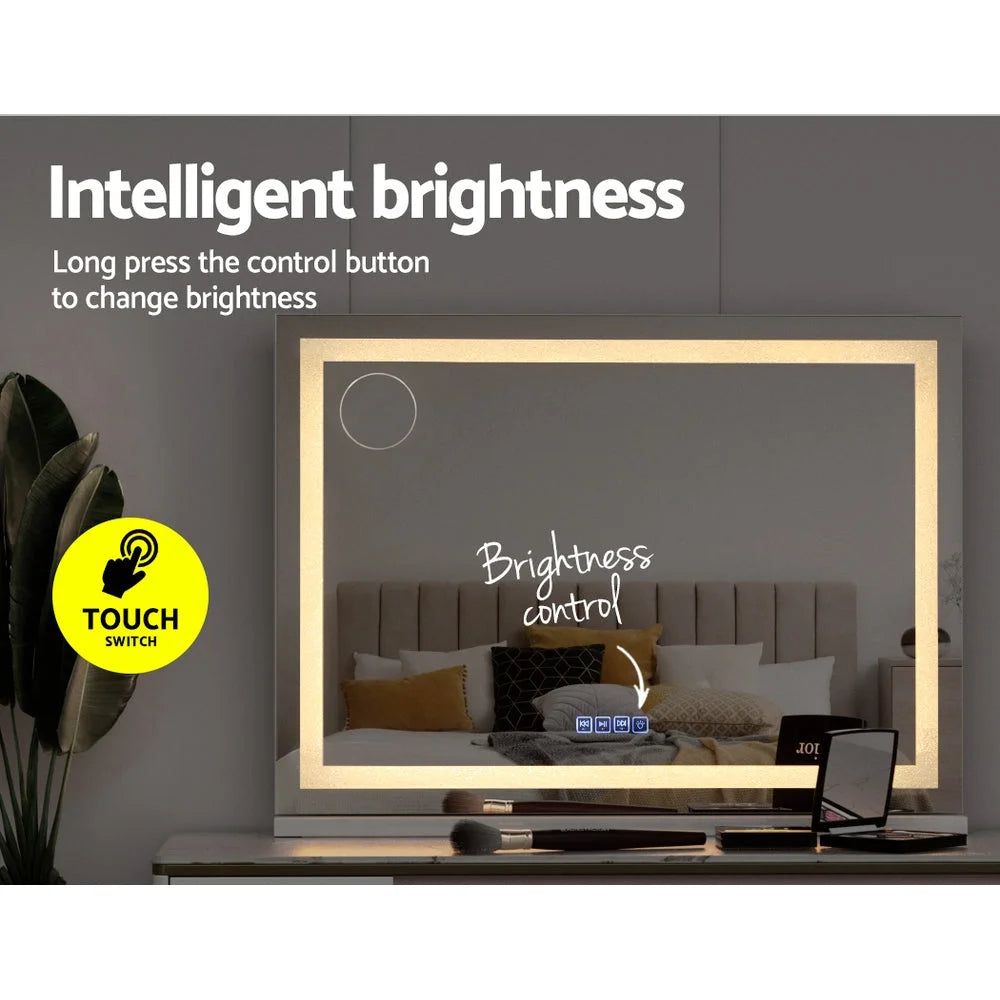 Bluetooth Makeup Mirror 80x58CM Crystal Hollywood with LED