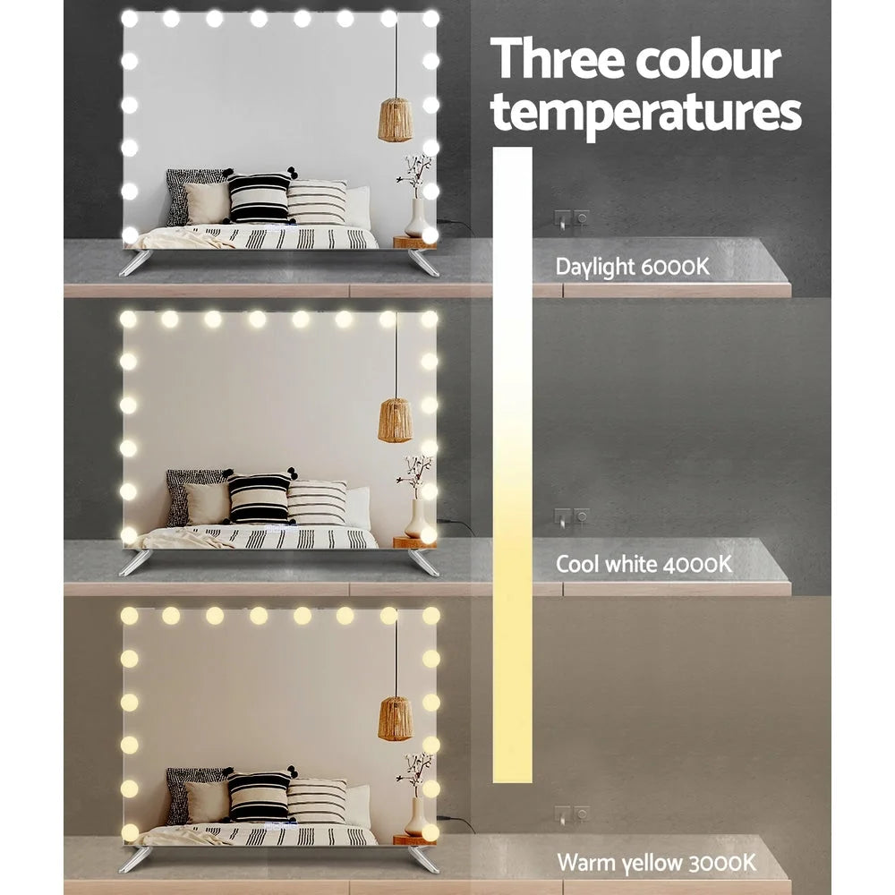 Mirror with bluetooth makeup hollywood light vanity