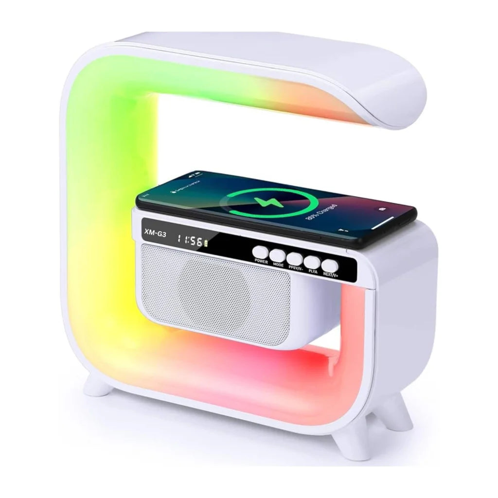Bluetooth Rechargeable Speaker Wireless Phone Charging LED Lamp