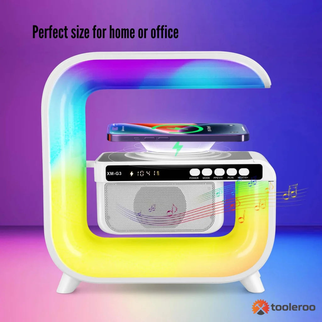 Bluetooth Rechargeable Speaker wireless phone charging LED lamp alarm