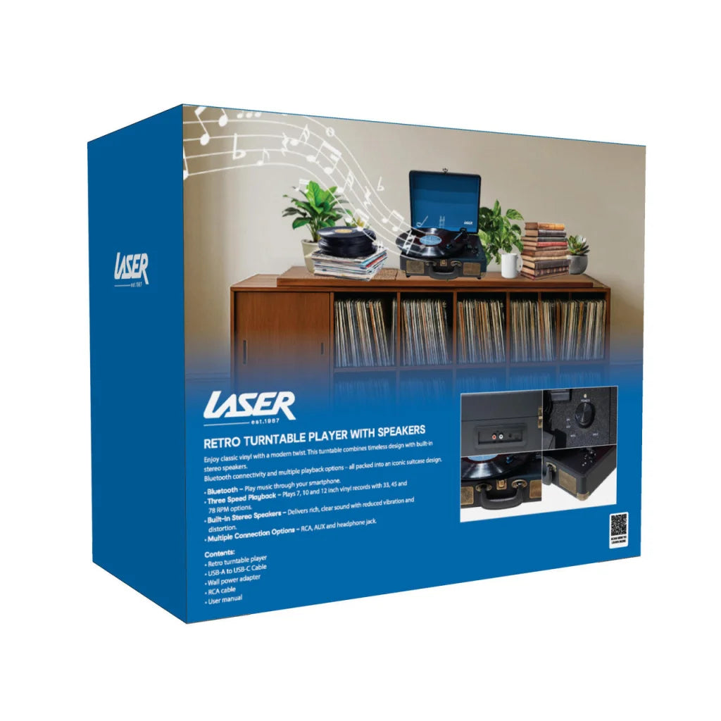 Bluetooth Suitcase Turntable with Speaker - Audio & Video >