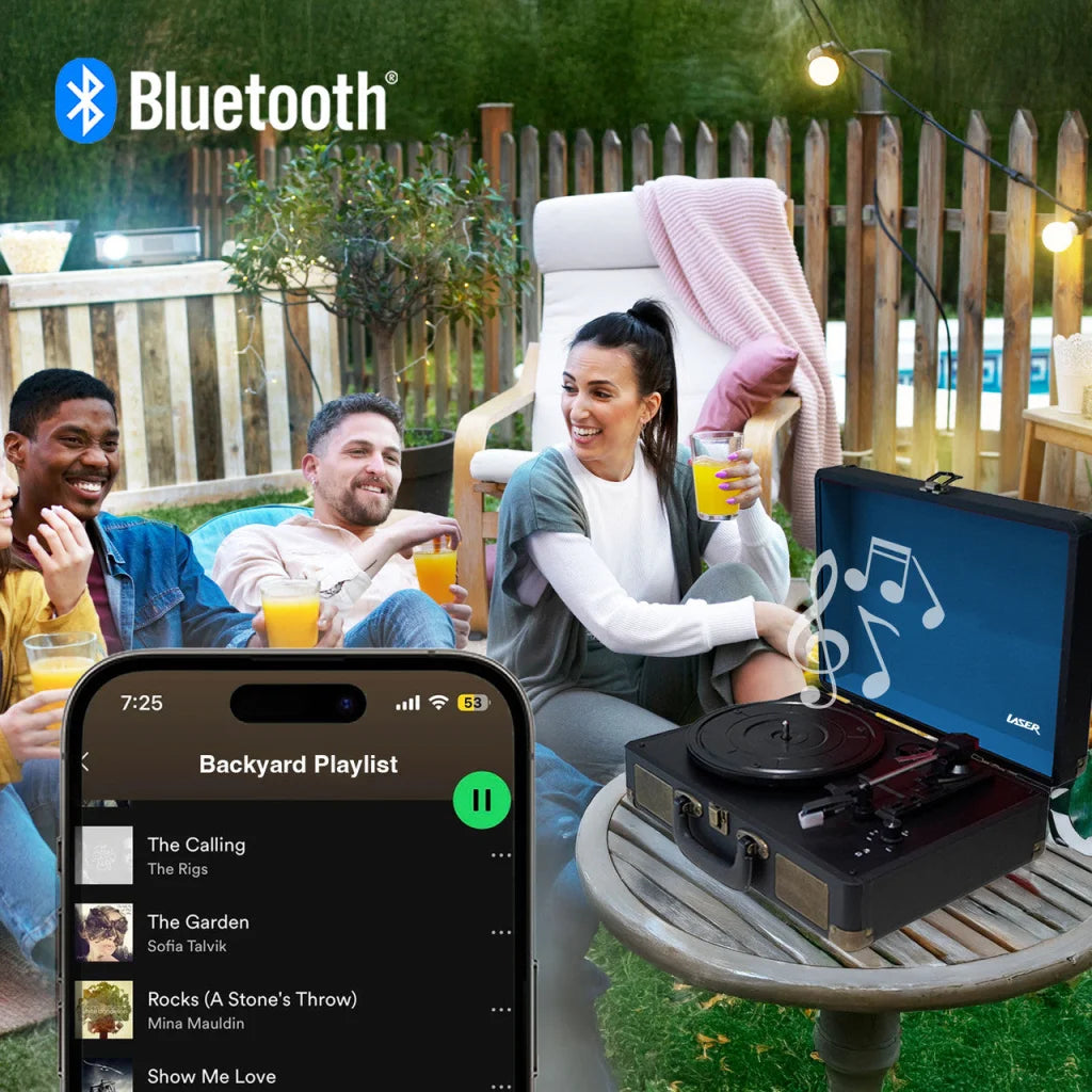 Bluetooth Suitcase Turntable with Speaker - Audio & Video >