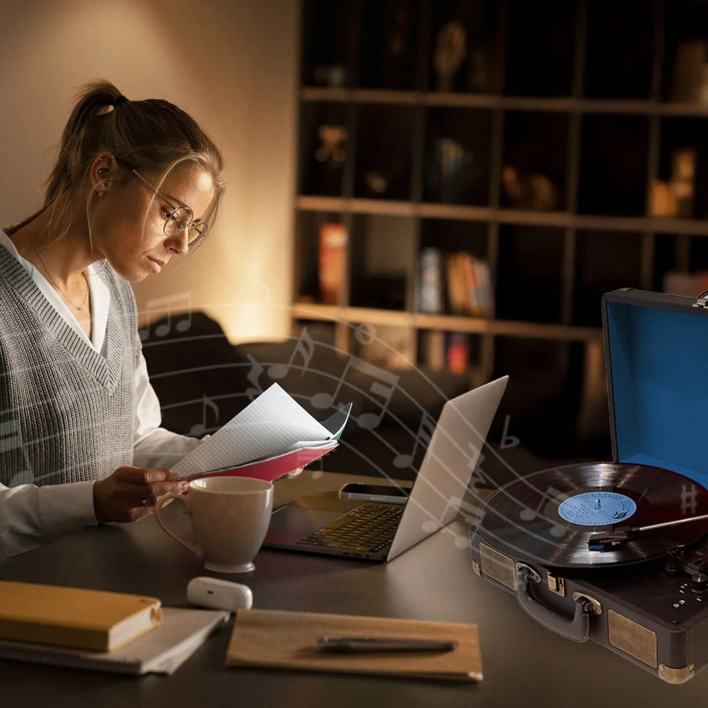 Bluetooth Suitcase Turntable with Speaker - Audio & Video >
