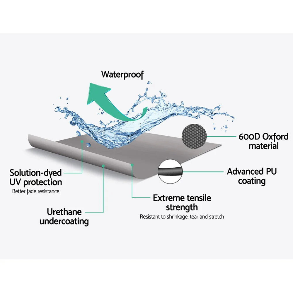 Boat Cover 14-16ft Waterproof Grey - Outdoor