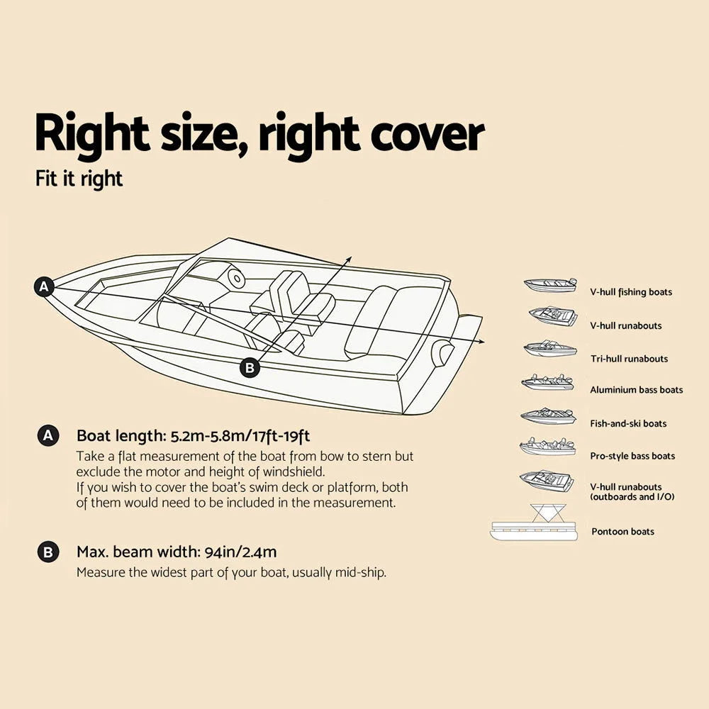 Boat Cover 17-19ft Waterproof - Outdoor