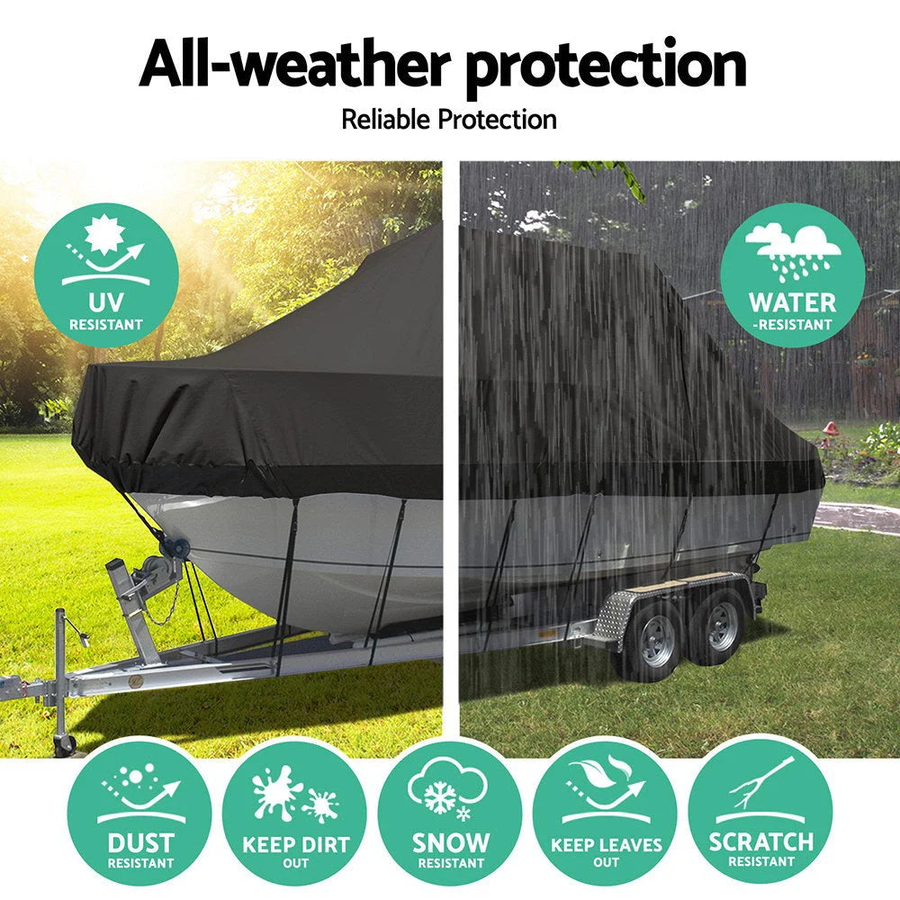 Boat cover trailerable with jumbo marine grade heavy duty