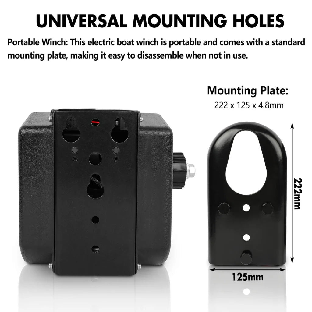 Boat Winch 12V 5000LBS Portable Detachable Marine Ship