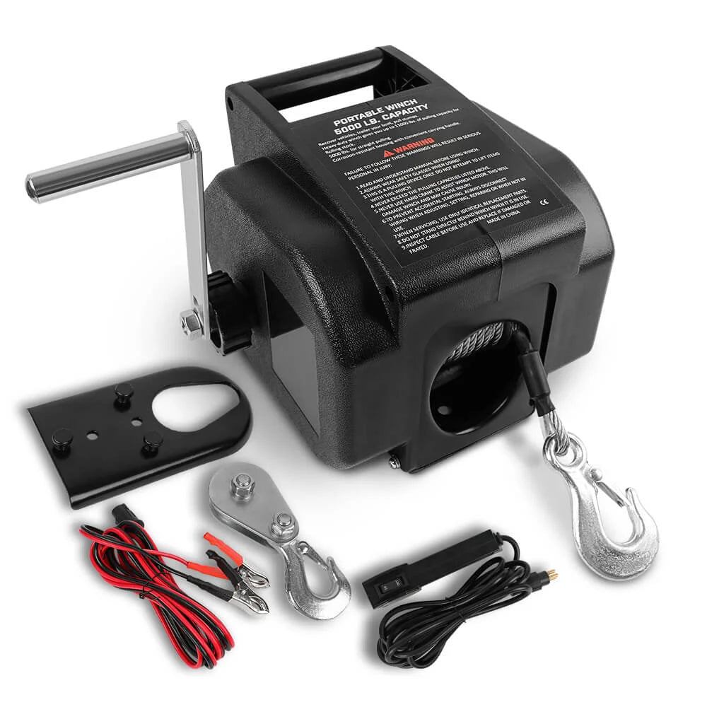 Boat Winch 12V 5000LBS Portable Detachable Marine Ship