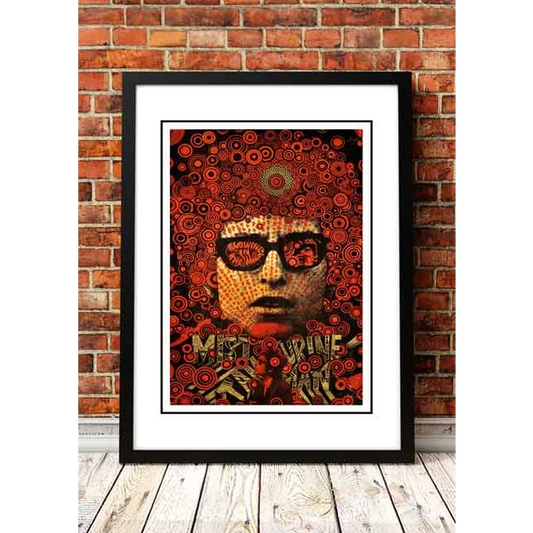 Bob Dylan ‘Mr Tambourine Man’ Pop Art Poster - Framed A4