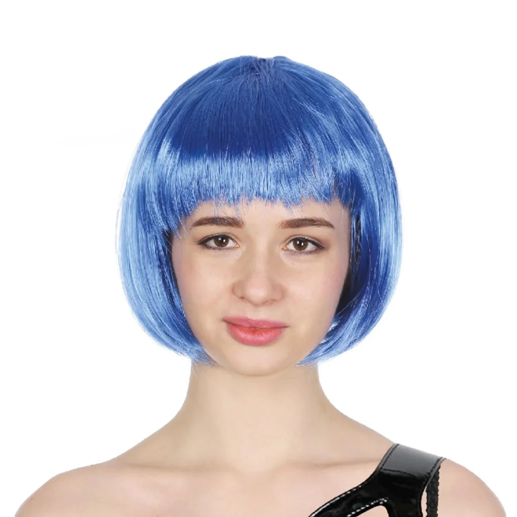 Bob Wig Costume Short Straight Fringe Cosplay Party Full